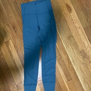 Lululemon Blue Leggings with Cutouts